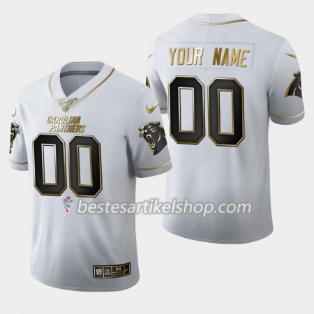 Herren Carolina Panthers Trikot Nike Weiß Golden Edition 100th - Personalisiert